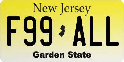 NJ license plate F99ALL