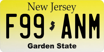 NJ license plate F99ANM