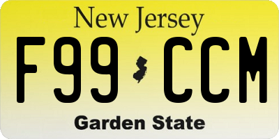NJ license plate F99CCM