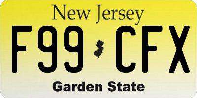 NJ license plate F99CFX