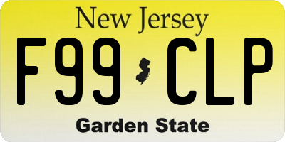 NJ license plate F99CLP