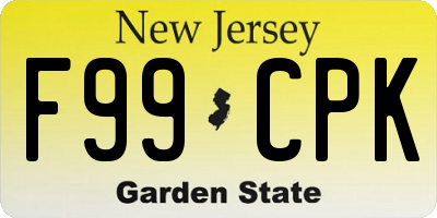 NJ license plate F99CPK