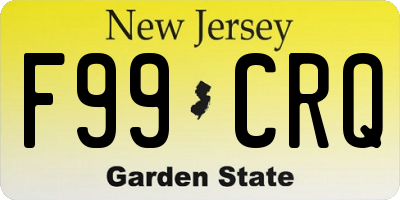 NJ license plate F99CRQ