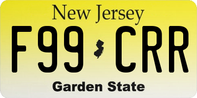 NJ license plate F99CRR