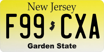 NJ license plate F99CXA