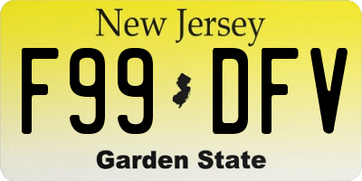 NJ license plate F99DFV