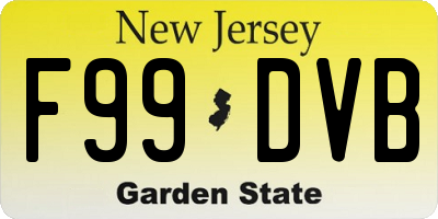 NJ license plate F99DVB