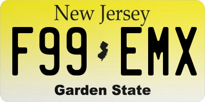 NJ license plate F99EMX