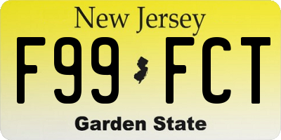 NJ license plate F99FCT