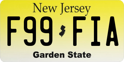 NJ license plate F99FIA