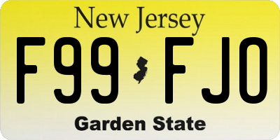 NJ license plate F99FJO