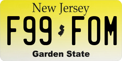 NJ license plate F99FOM