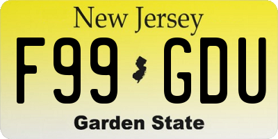 NJ license plate F99GDU