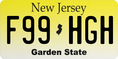 NJ license plate F99HGH