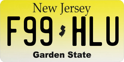 NJ license plate F99HLU