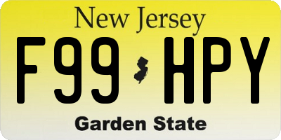 NJ license plate F99HPY
