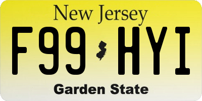 NJ license plate F99HYI