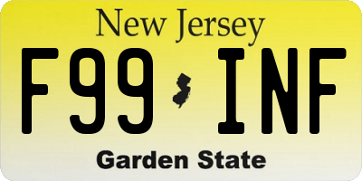 NJ license plate F99INF