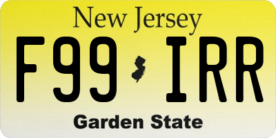 NJ license plate F99IRR