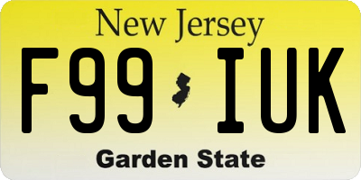 NJ license plate F99IUK