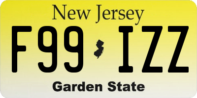 NJ license plate F99IZZ