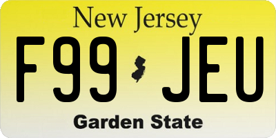 NJ license plate F99JEU