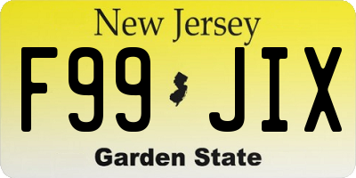 NJ license plate F99JIX