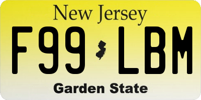 NJ license plate F99LBM