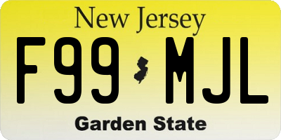 NJ license plate F99MJL