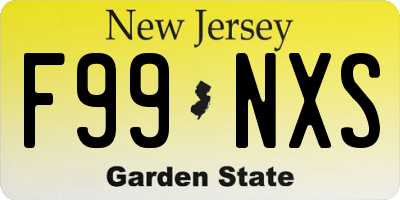 NJ license plate F99NXS