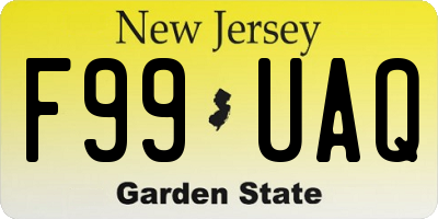 NJ license plate F99UAQ