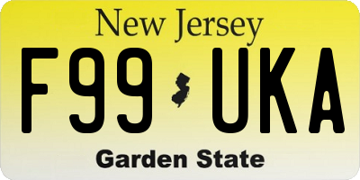 NJ license plate F99UKA