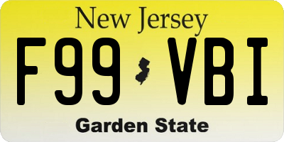 NJ license plate F99VBI