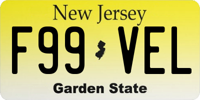 NJ license plate F99VEL