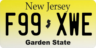 NJ license plate F99XWE