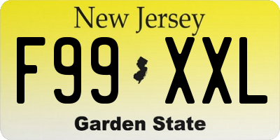 NJ license plate F99XXL