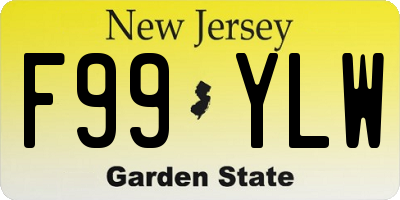 NJ license plate F99YLW