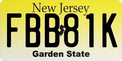 NJ license plate FBB81K