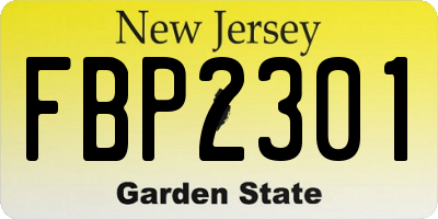 NJ license plate FBP2301