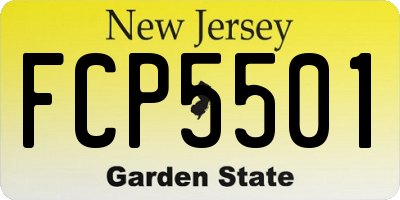 NJ license plate FCP5501