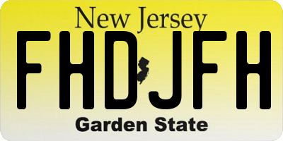 NJ license plate FHDJFH