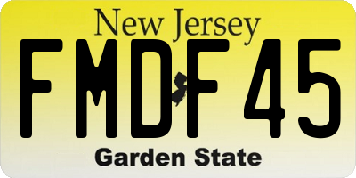 NJ license plate FMDF45