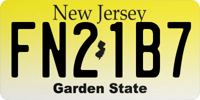 NJ license plate FN21B7