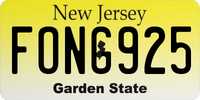 NJ license plate FONG925