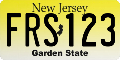 NJ license plate FRS123