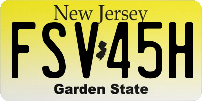 NJ license plate FSV45H