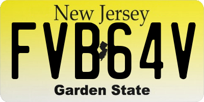 NJ license plate FVB64V