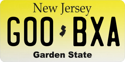 NJ license plate G00BXA