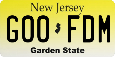 NJ license plate G00FDM