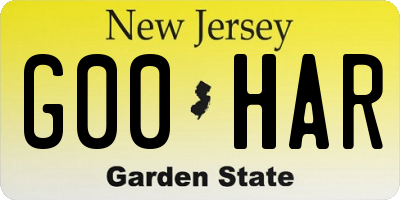NJ license plate G00HAR